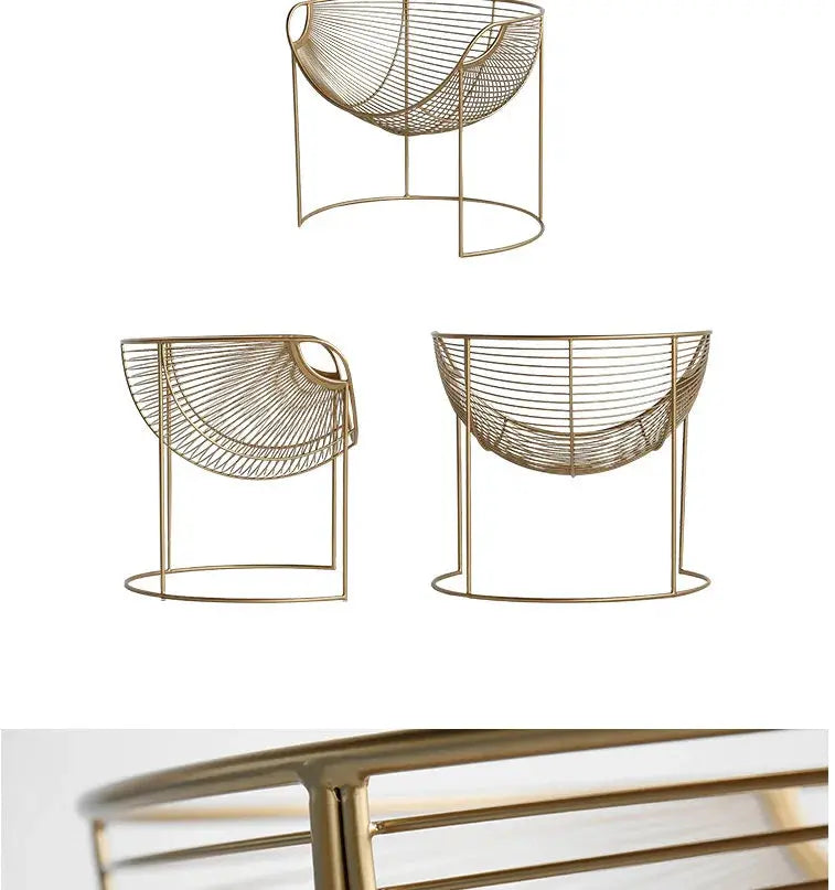 Creative Hollow Out Golden Luxury Armchair Furnish Wise