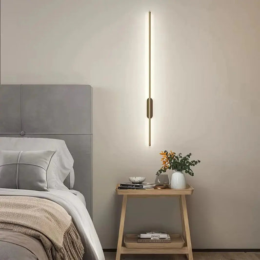 Modern Gold Aluminium Linear LED Wall Lighting Fixture Furnish Wise