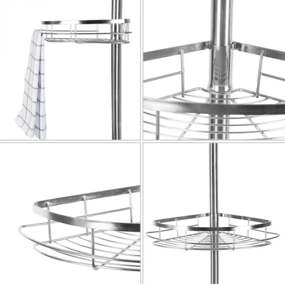 4 Tier Telescopic Bathroom Corner Shelf Shower Organizer Caddy