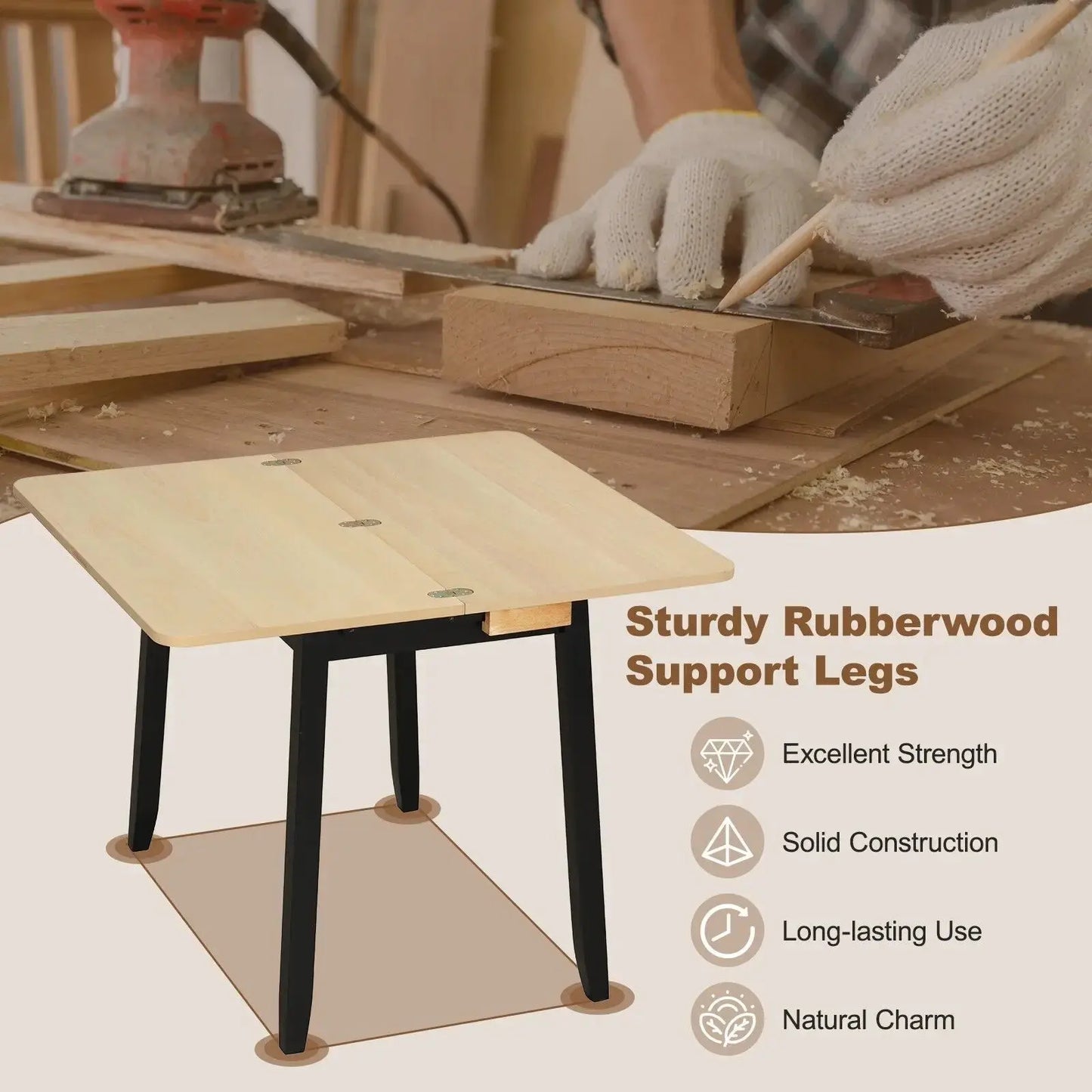 Extendable Folding Table Space-Saving Furnish Wise