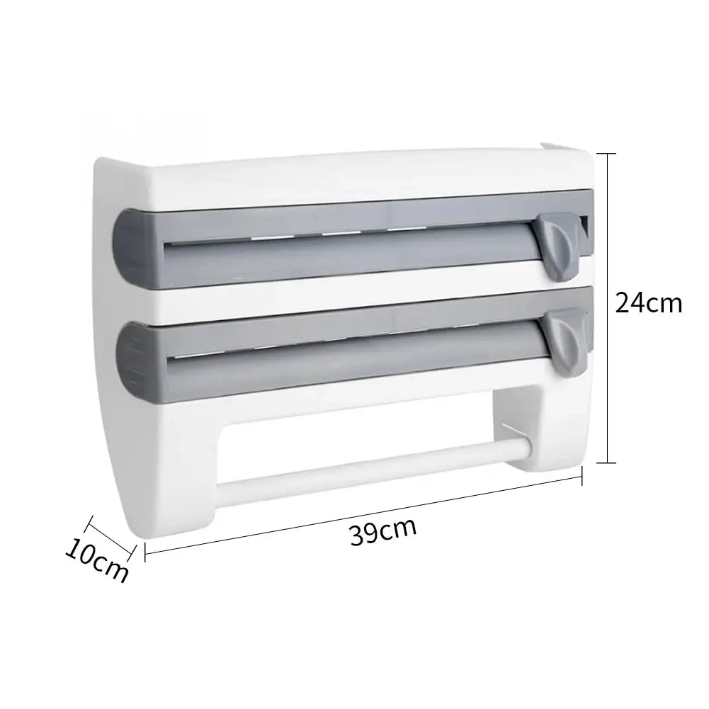 ABS Material Wall Mounted Kitchen Cling Film Dispenser with Cutter Furnish Wise