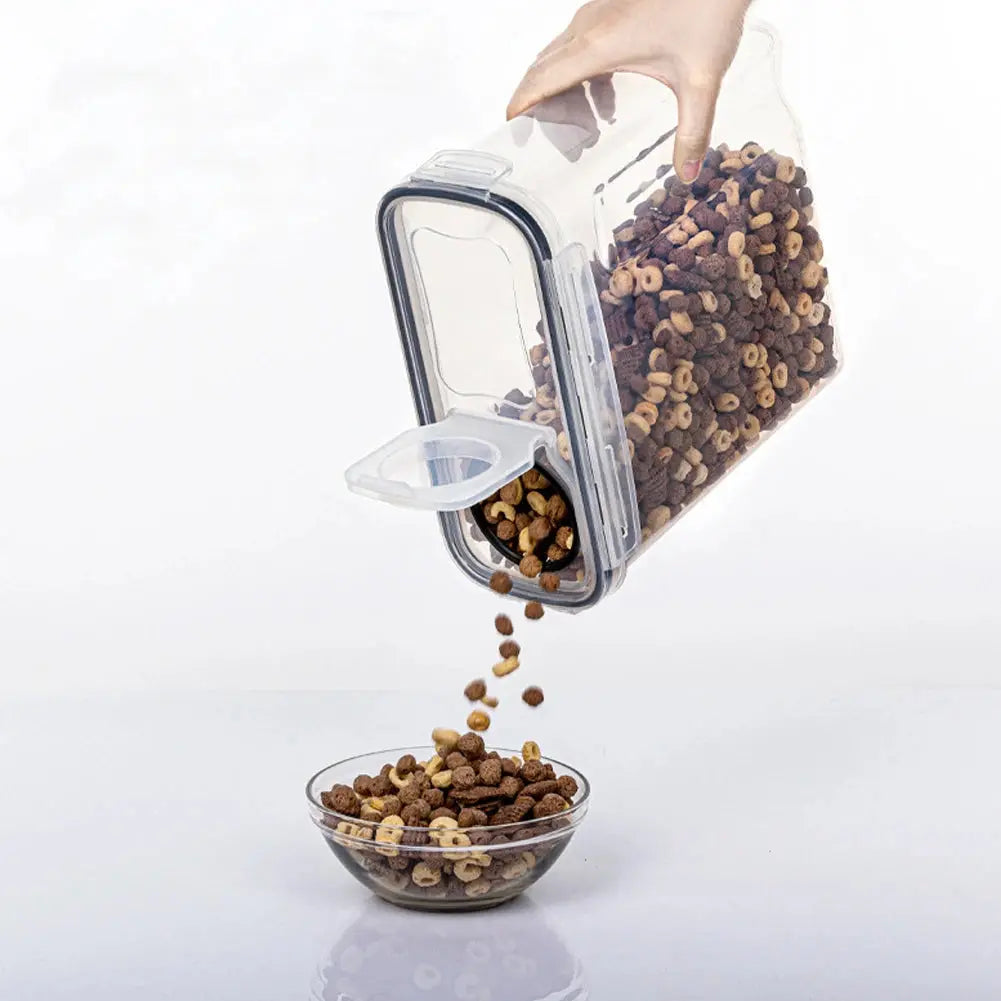 4Pcs 4L Plastic Dry Food Storage Container with Sealed Lid