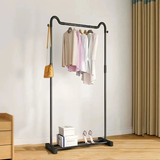 Black Freestanding Metal Garment Rack Furnish Wise