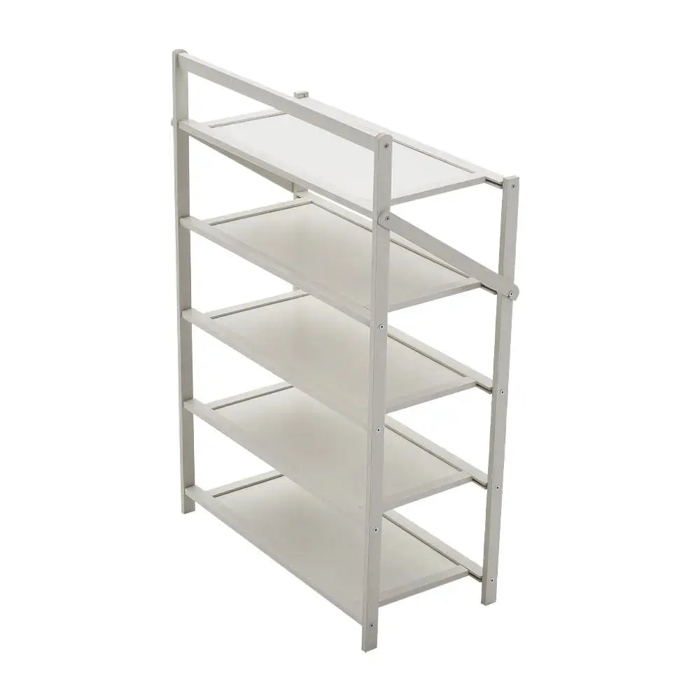 Foldable 5-Tier Bamboo Shoe Rack