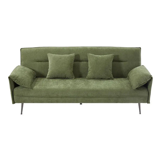 3-Seater Contemporary Convertible Sofa Bed with 2 Pillows