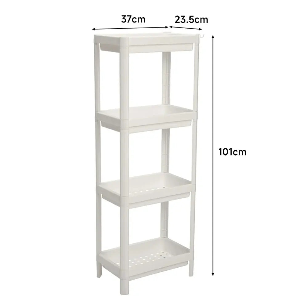 4-Tier Multifunction Plastic Storage Rack for Kitchen or Bathroom