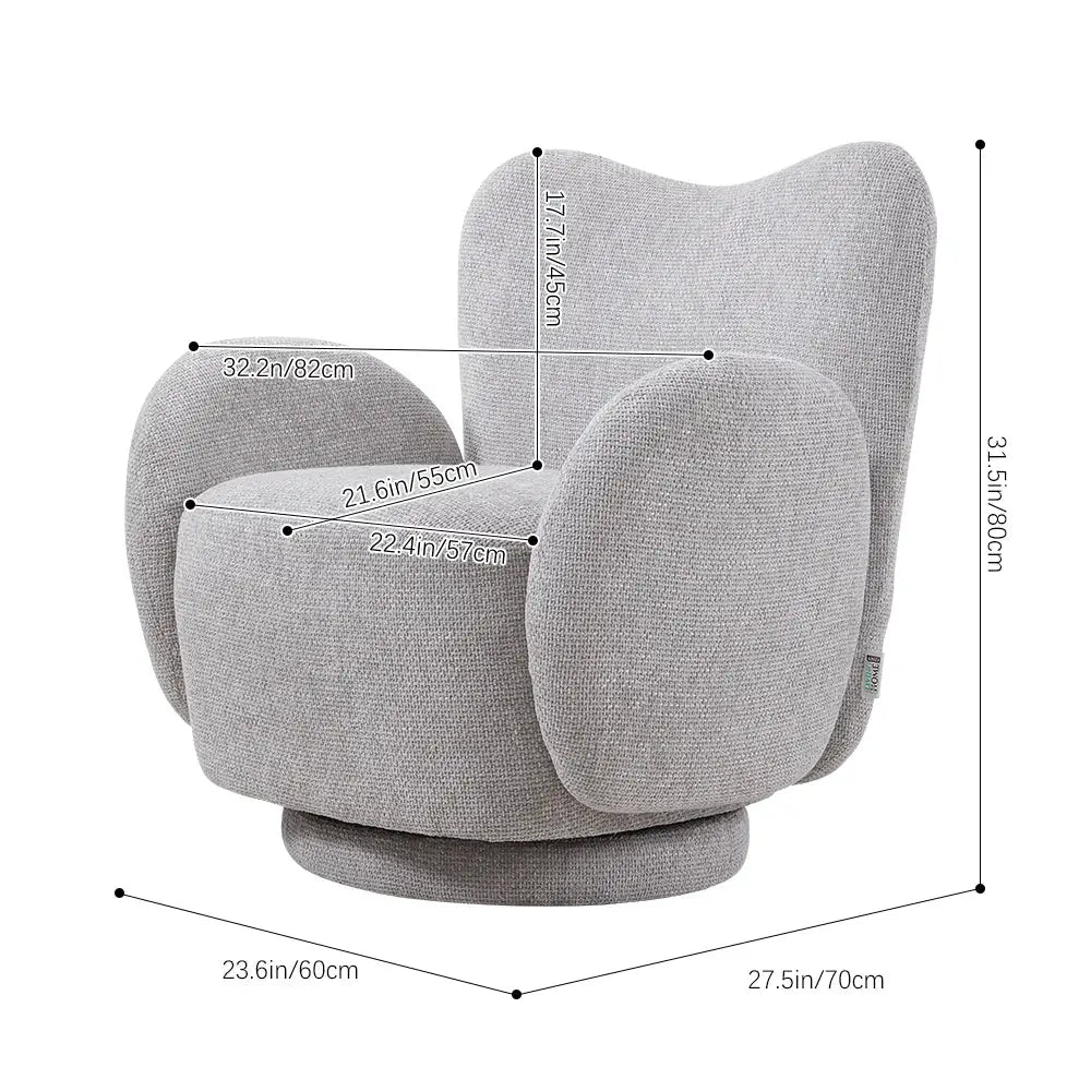 360° Upholstered Chenille Swivel Chair