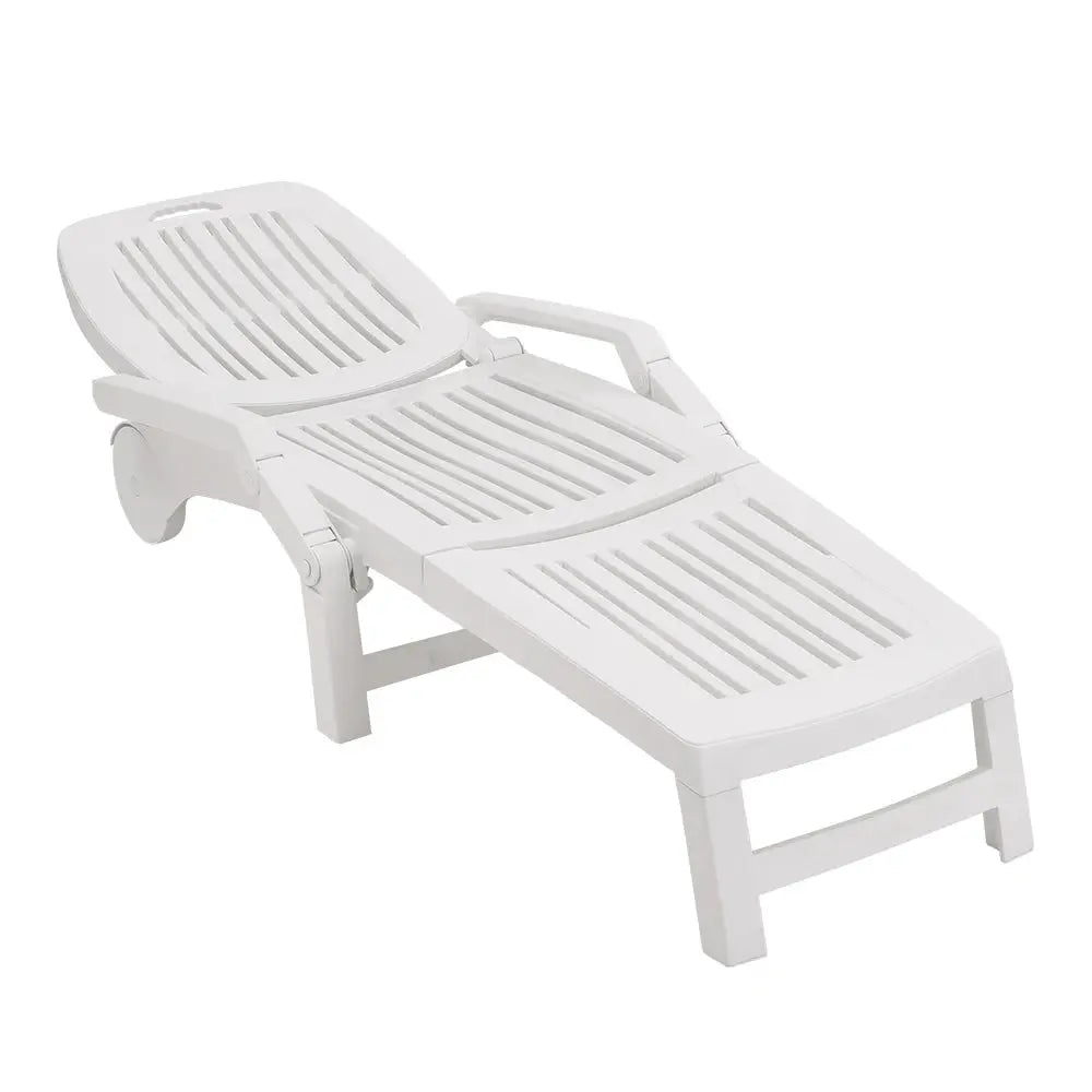 Outdoor Plastic Folding Leisure Chair with Wheels Furnish Wise