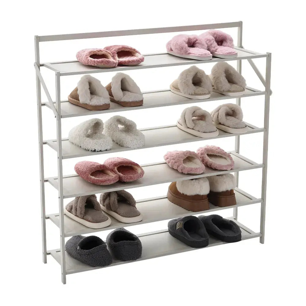 6-Tier Foldable Bamboo Shoe Rack