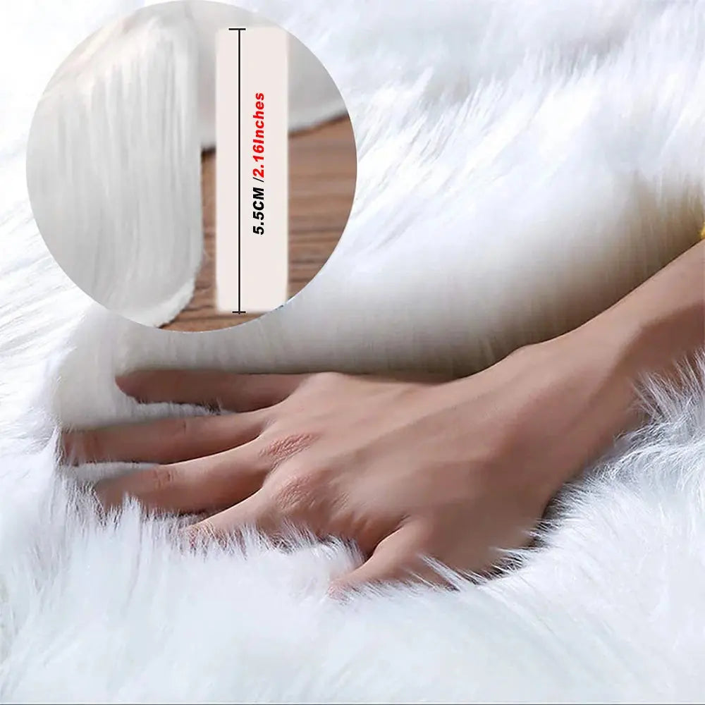 Oval Carpet Soft Fluffy Imitation Wool Area Rugs White Faux Fur Bedside Rug Grey Nordic Living Room Carpet For Bedroom Floor Mat Furnish Wise