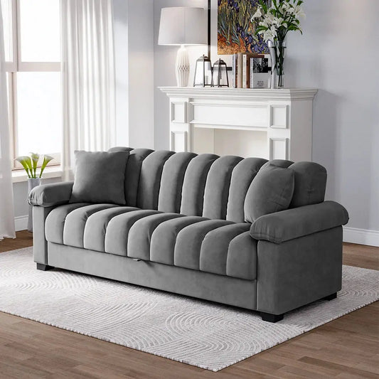Grey Comfort Sleeper Sofa Bed Furnish Wise