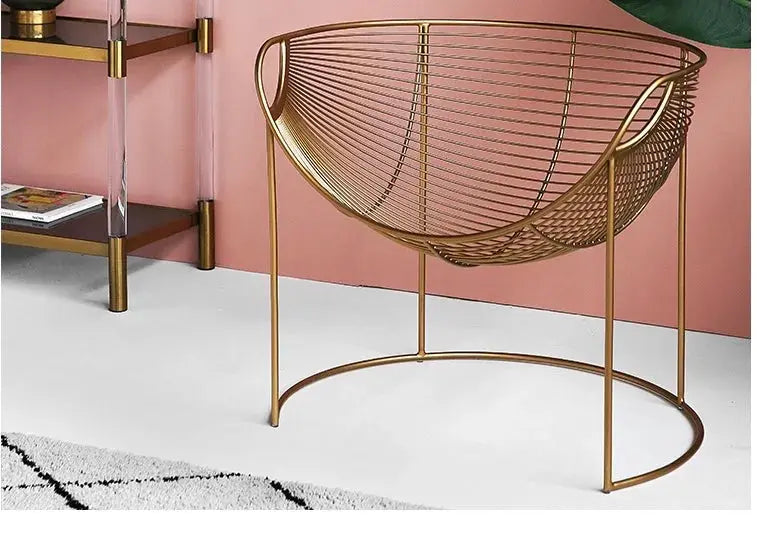 Creative Hollow Out Golden Luxury Armchair Furnish Wise