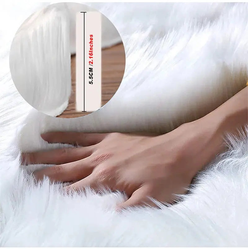 Fluffy Imitation Wool Area Rug Furnish Wise