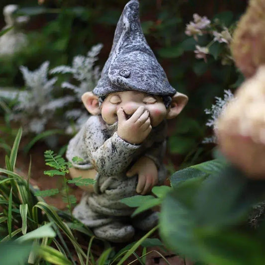 13cm/5.1Inch Funny Pooping Gnome Statue Naughty Resin Naked Miniature Dwarf Figurine Home Garden Lawn Decor Furnish Wise