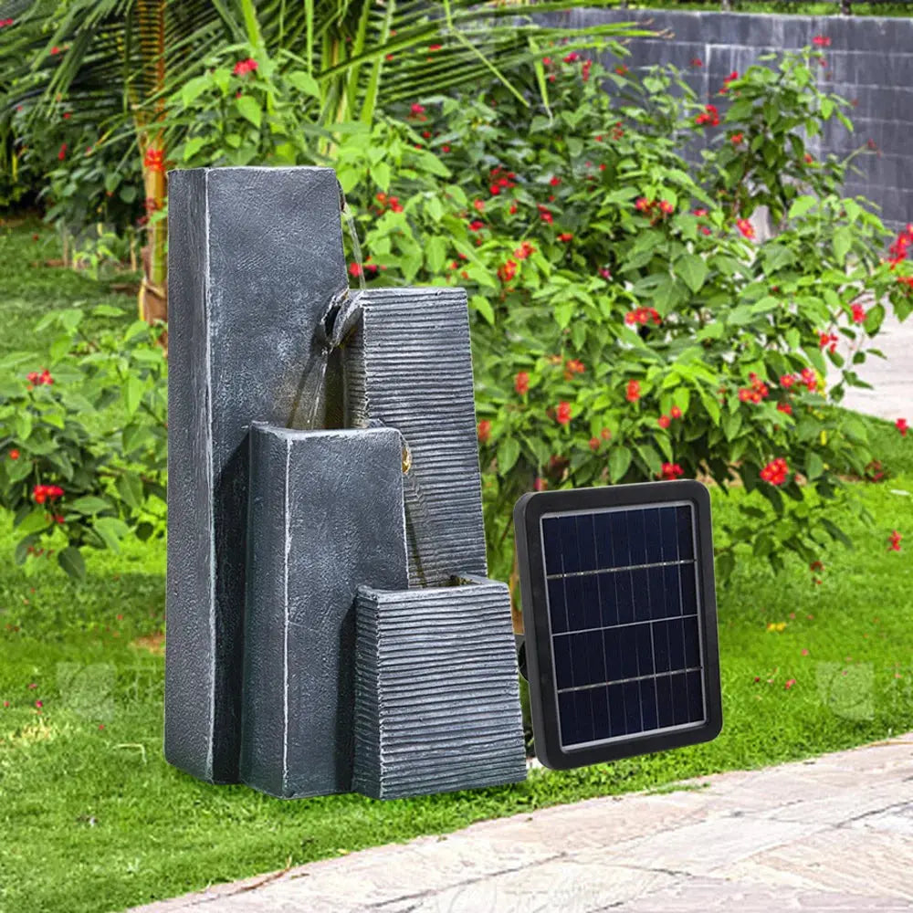 Garden Sanctuary Outdoor Solar-Powered Water Fountain Furnish Wise