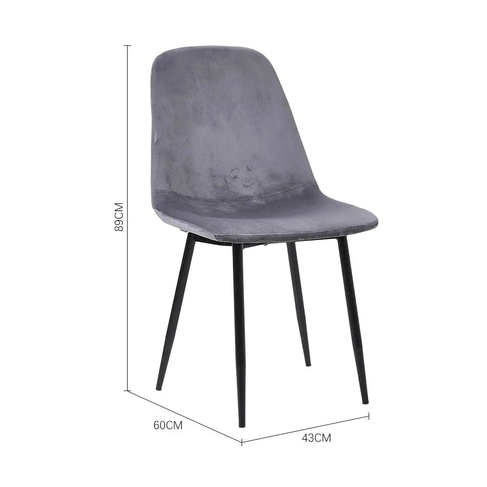 Set of 2 Velvet Upholstered Dining Chairs