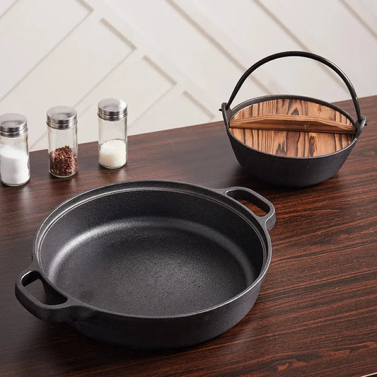 Black Pre-Seasoned Cast Iron Pan Furnish Wise
