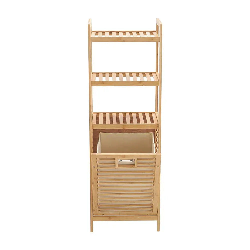 Bamboo Laundry Hamper Basket with Liner Bag