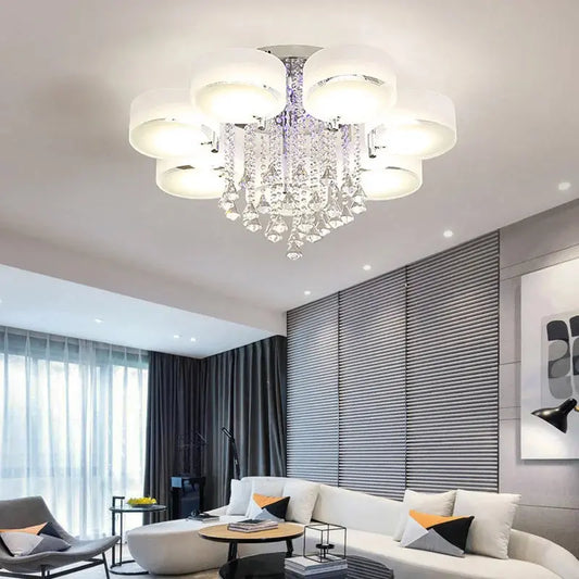 LED Crystal Ceiling Light Chandelier Lamp, 5/7 Head Furnish Wise