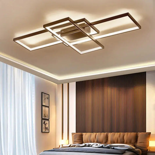Modern Rectangle LED Chandelier Ceiling Light , 110CM  Dimmable Furnish Wise