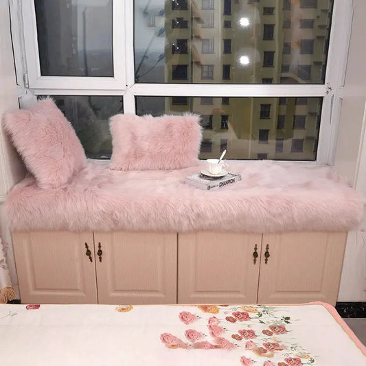 Rectangle Faux Fur Sheepskin Floor Rug Furnish Wise