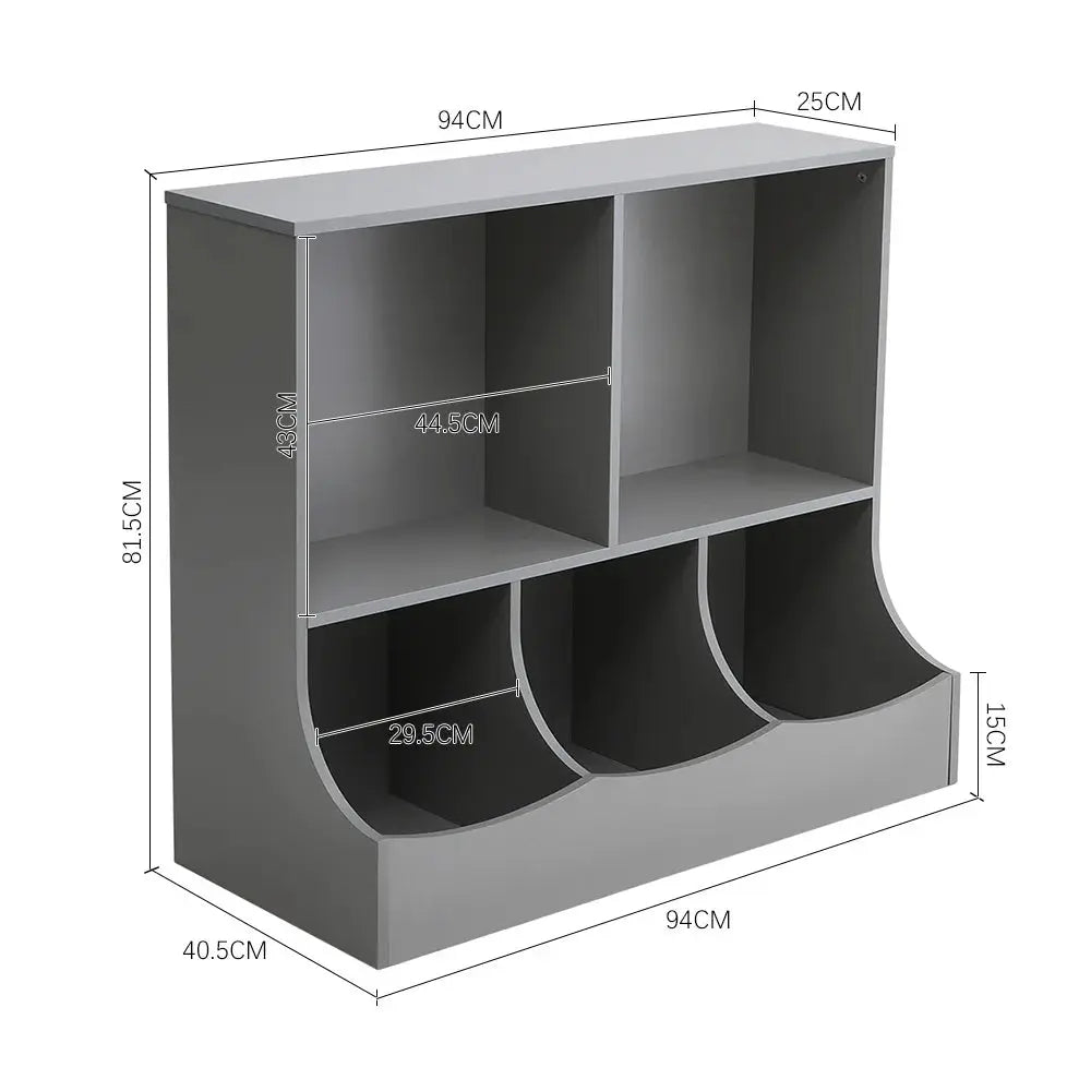 Grey 2 Tier Open Style Storage Organiser Furnish Wise