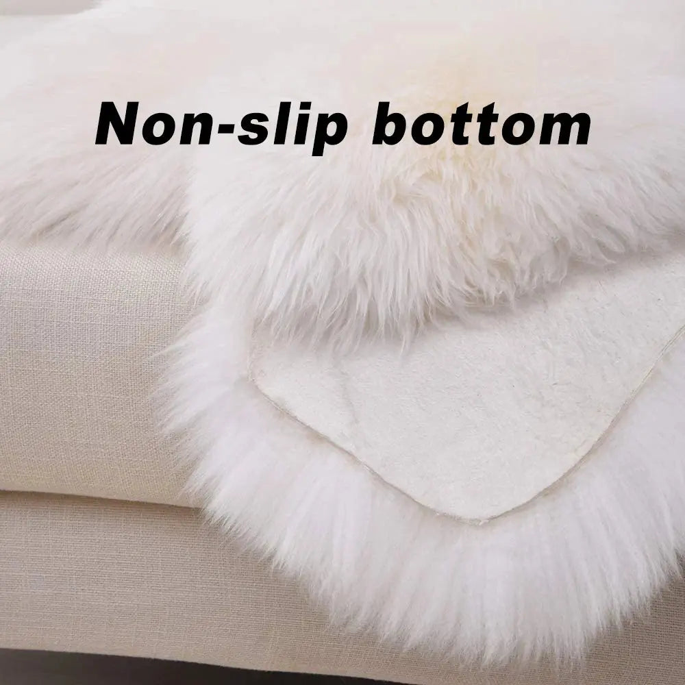 Oval Carpet Soft Fluffy Imitation Wool Area Rugs White Faux Fur Bedside Rug Grey Nordic Living Room Carpet For Bedroom Floor Mat Furnish Wise