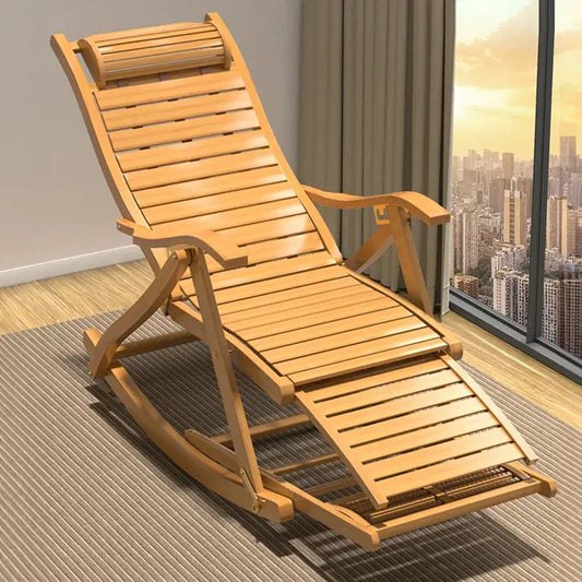Bamboo Rocking Chair Foldable Recliner