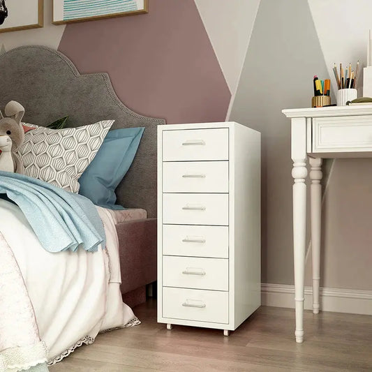 Free Standing 5-Drawer Vertical Filing Cabinet with Wheels Furnish Wise
