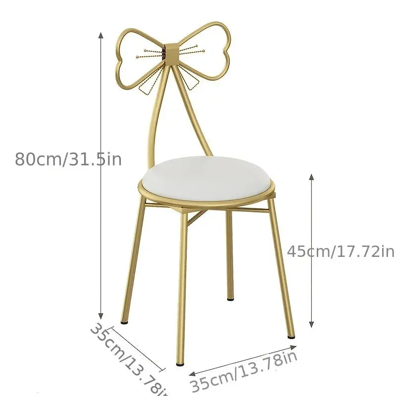 Dressing stool, makeup stool, modern and simple, with shoulder straps, seat cushion, bow tie office chair ergonomic  pink chair Furnish Wise