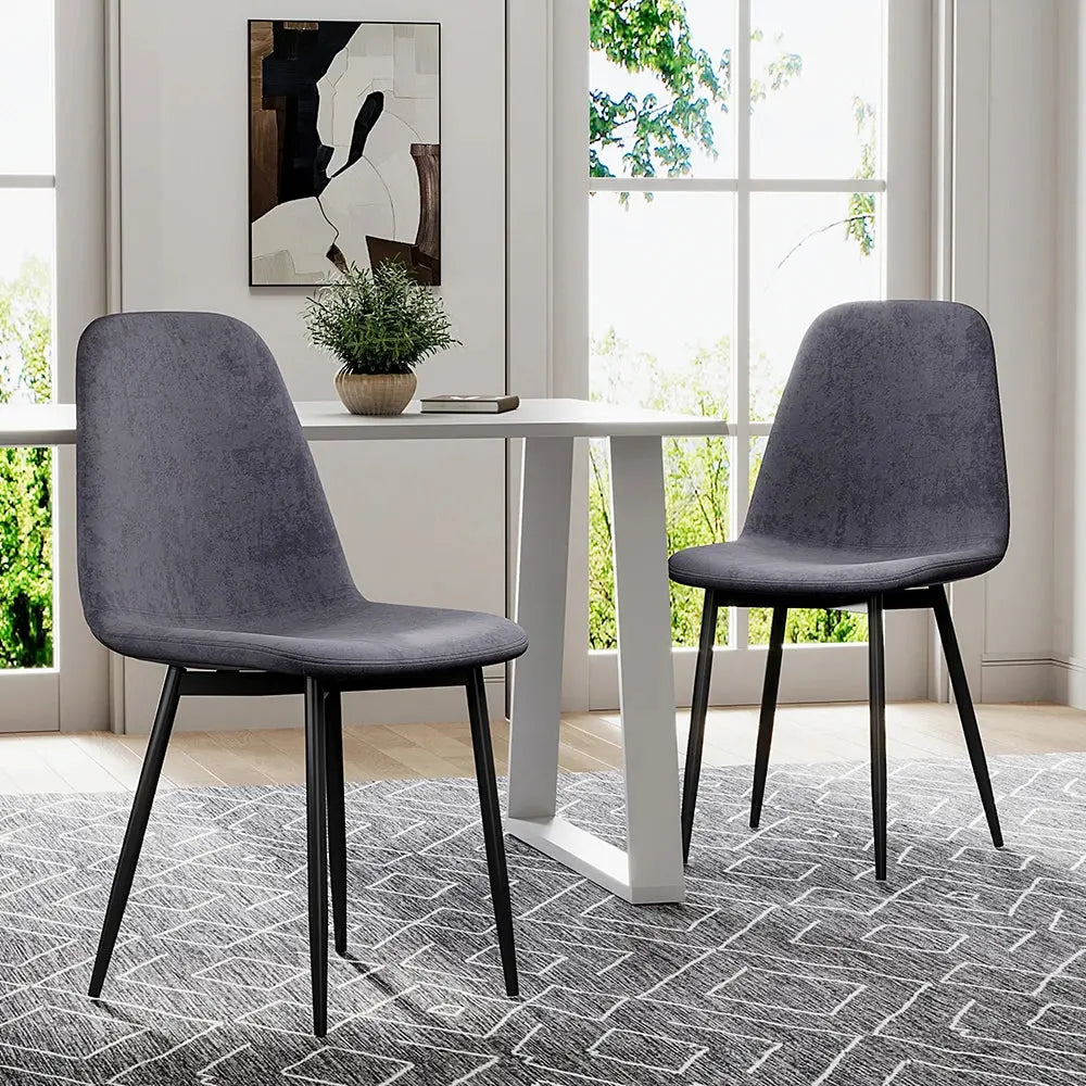 Set of 2 Velvet Upholstered Dining Chairs