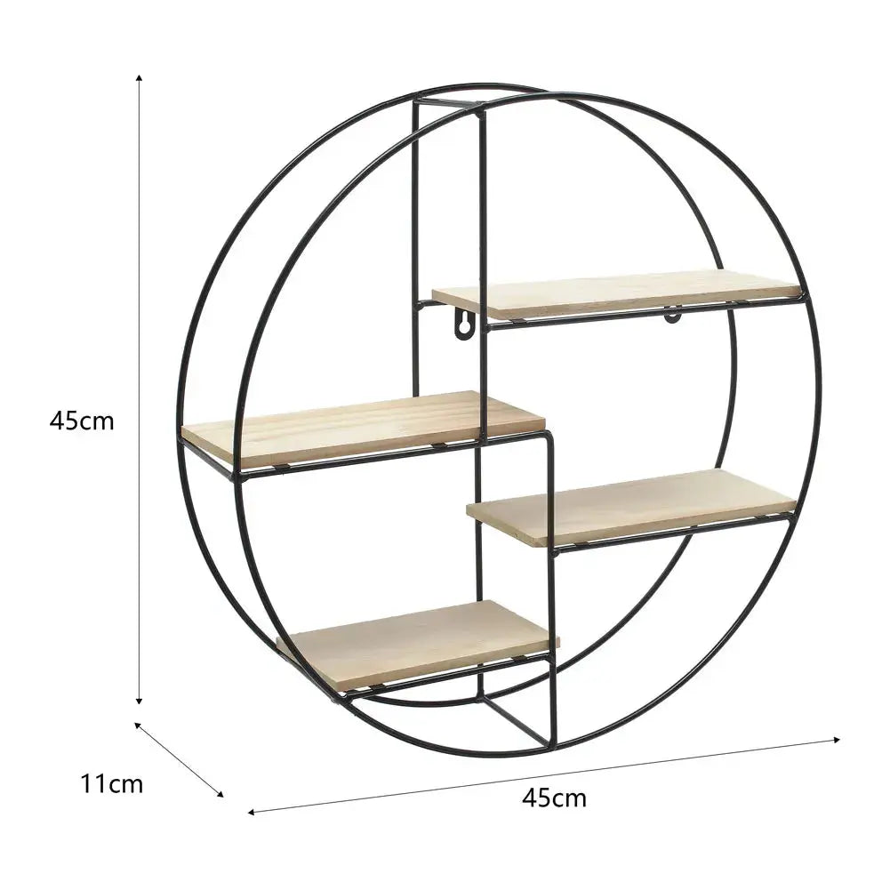 Modern Round Octagonal Floating Decorative Wall Display Shelf