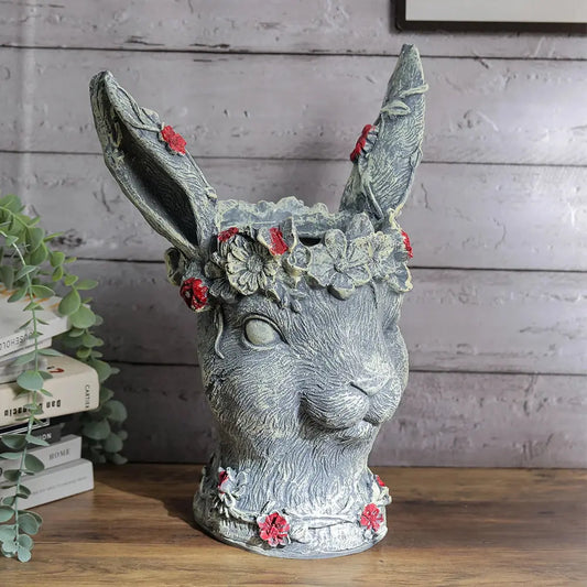 Rabbit Resin Animal Statue Hare Figurine Ornament - Furnish Wise