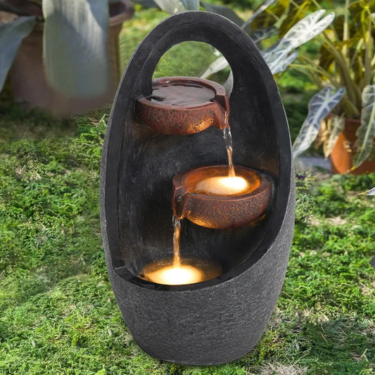 Creative Egg Shape Electric Water Feature Fountain with 5m Long Wire