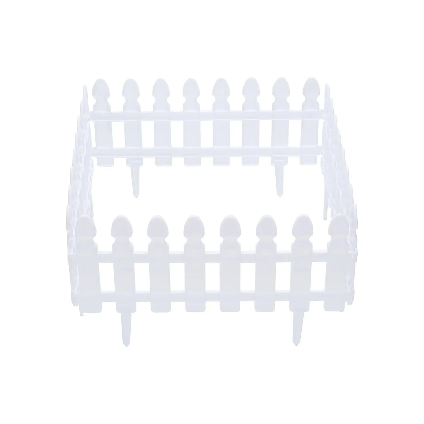 Plastic Picket Garden Fence Path Border, Set of 4