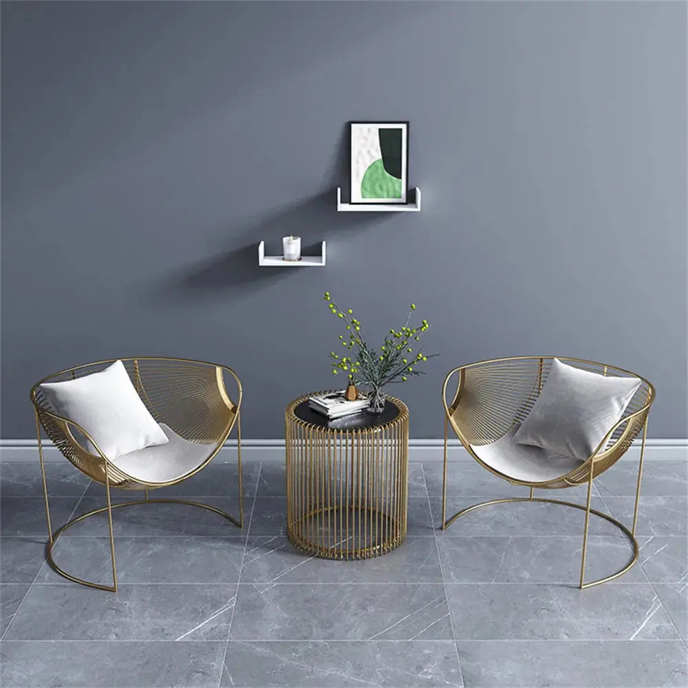 Creative Hollow Out Golden Luxury Armchair Furnish Wise
