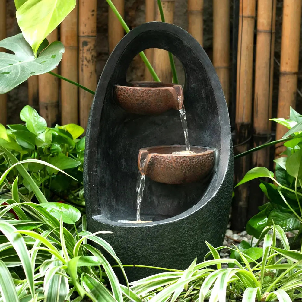 Creative Egg Shape Electric Water Feature Fountain with 5m Long Wire Furnish Wise