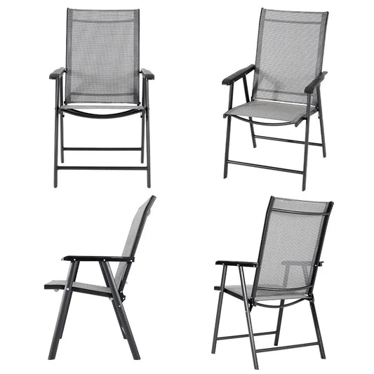 Set of 4 Black Garden Folding Chair