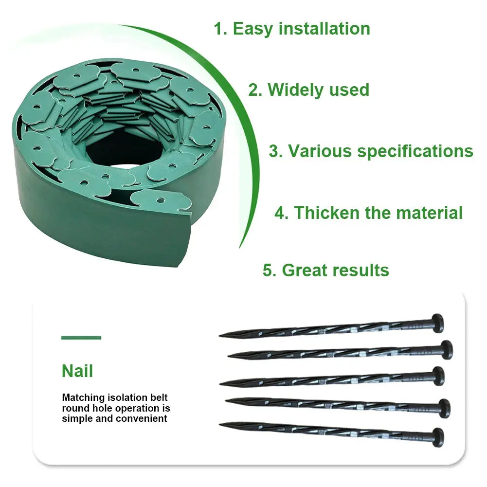 No-Dig L-Shaped Garden Edging with 30 Ground Pegs