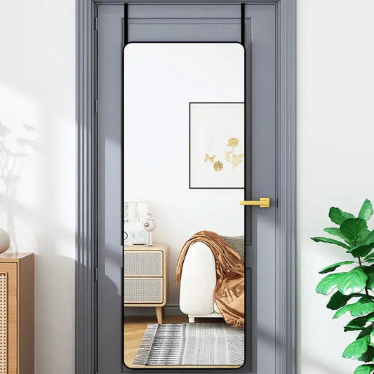 Full Length Door Hanger Mirror with Rounded Corners Furnish Wise