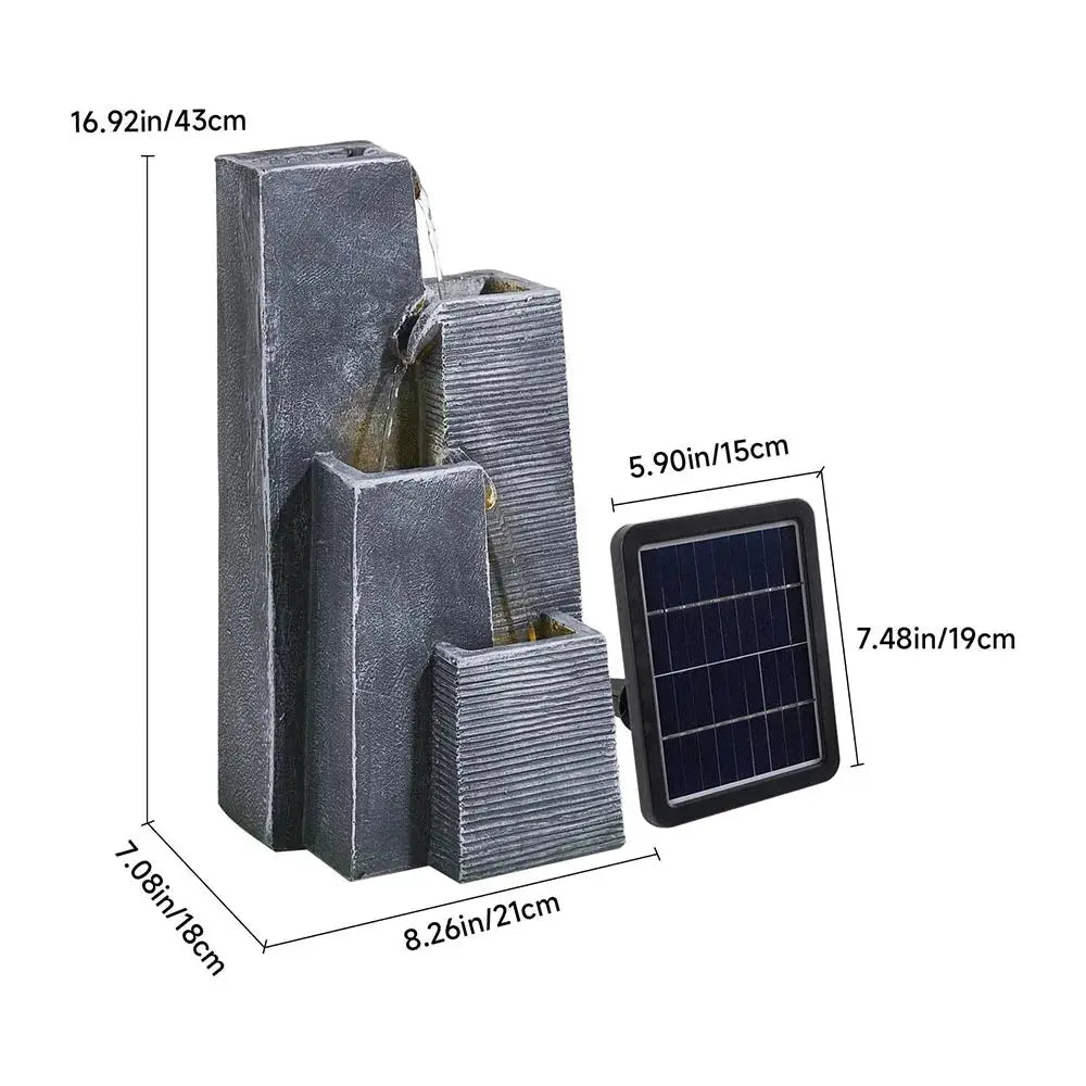 Garden Sanctuary Outdoor Solar-Powered Water Fountain Furnish Wise