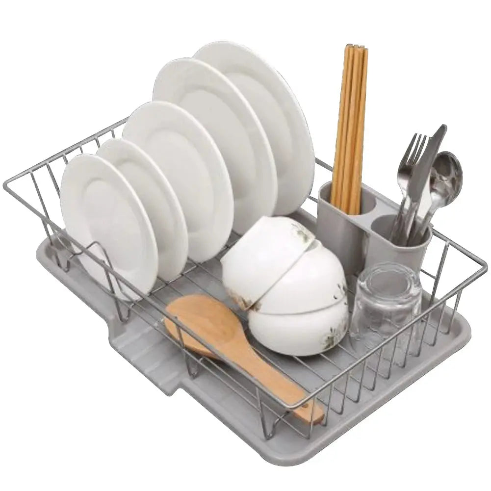 Metal Dish Drying Rack Dish Drainer Rack with a Removable Tray