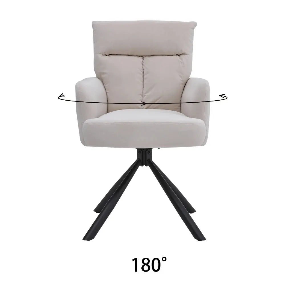 Upholstered Swivel Armchair with Black Legs