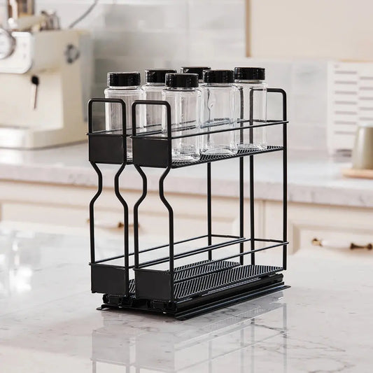 Slide-Out Metal Spice Rack Furnish Wise