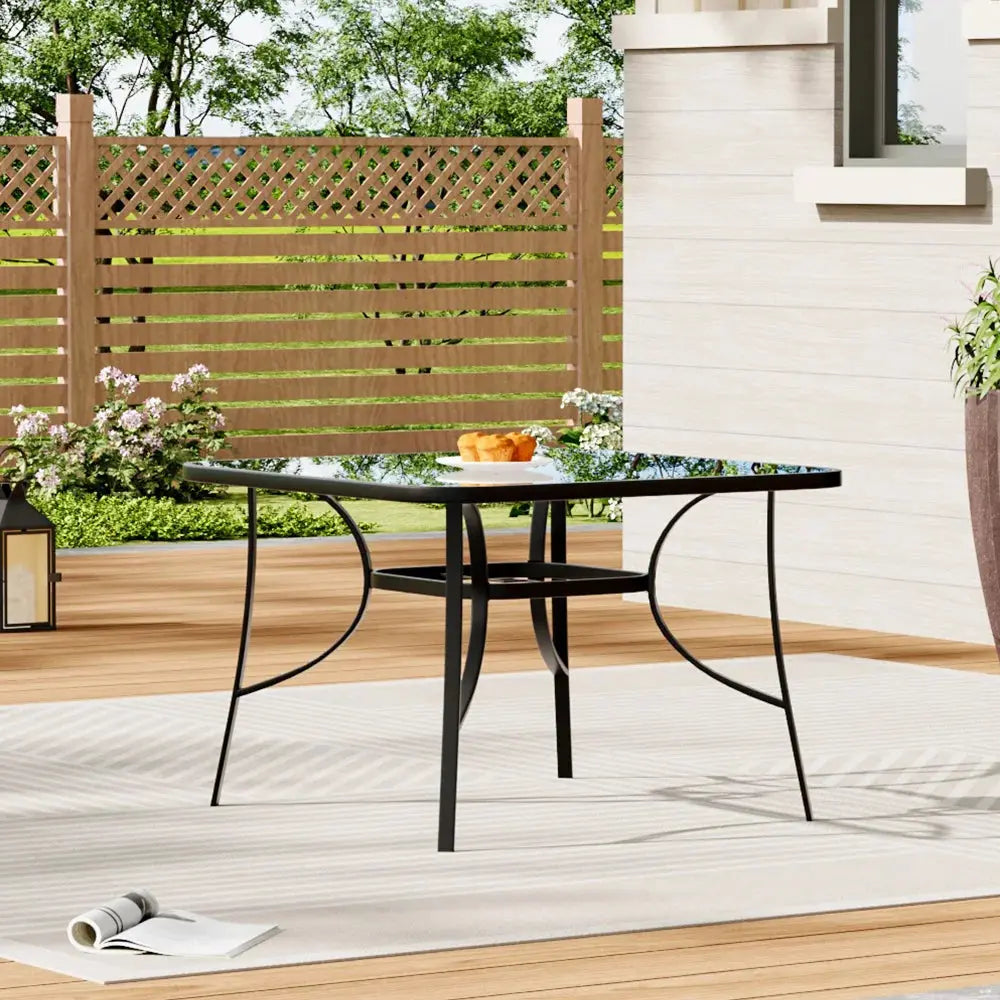 Garden Ripple Outdoor Glass Coffee Table Furnish Wise