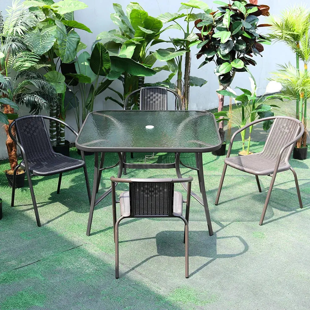 Garden Ripple Outdoor Glass Coffee Table Furnish Wise