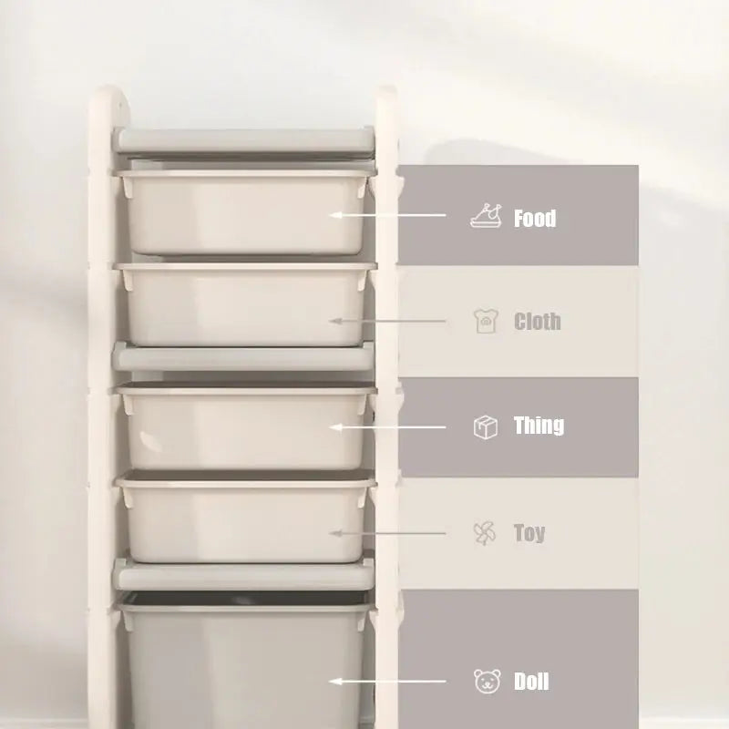 Cute Train Shape Toys Storage Rack for Kids Floor Standing