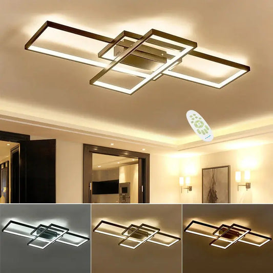 Modern Rectangle LED Chandelier Ceiling Light , 110CM  Dimmable Furnish Wise