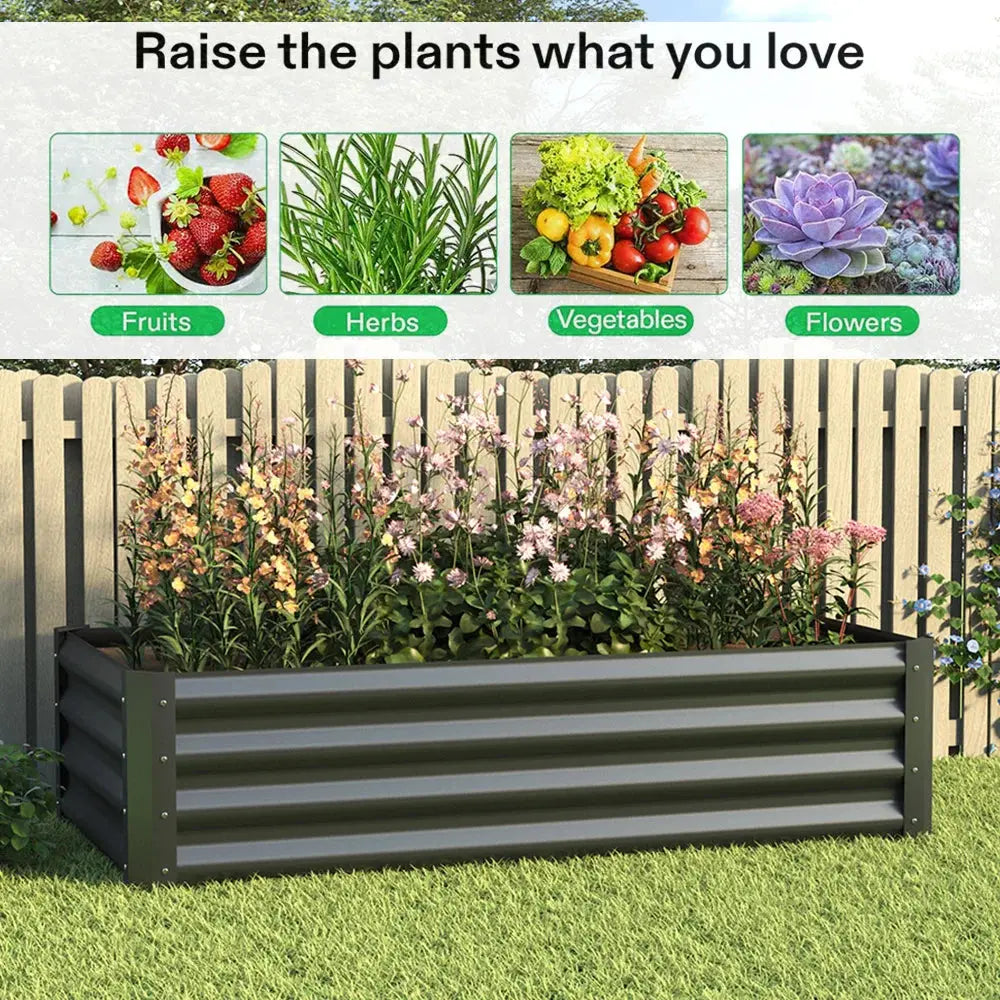 Raised Bed Outdoor Vegetable Plants Flowers Pots Box - Furnish Wise