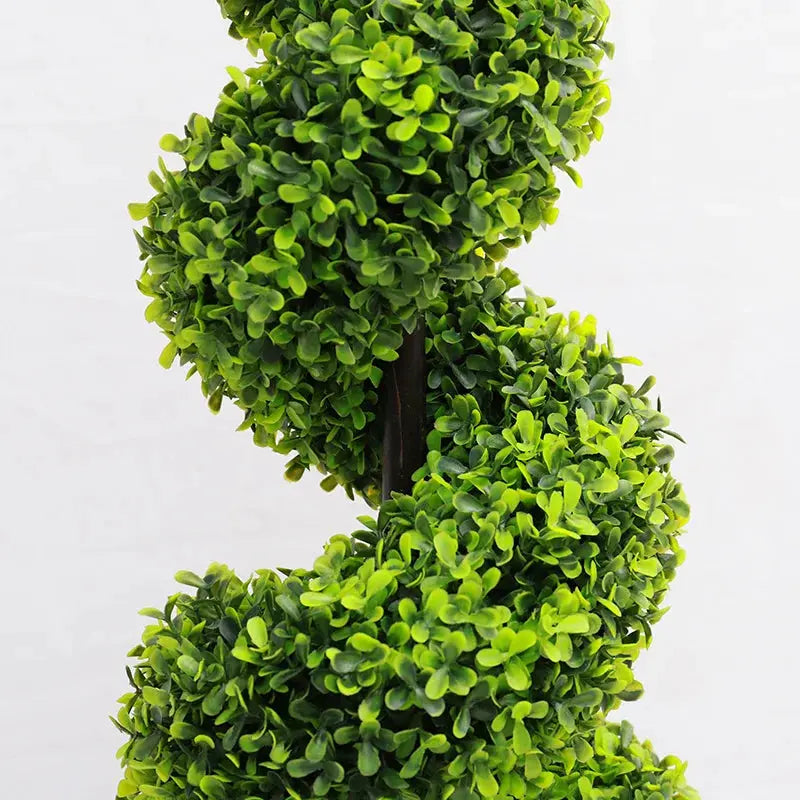 Voltsify 2pcs Artificial Potted Rotating Topiary Trees Garden Yard Ornament with Pot